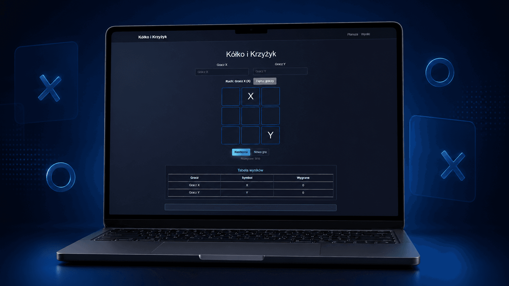 Tic-Tac-Toe Game — desktop website view