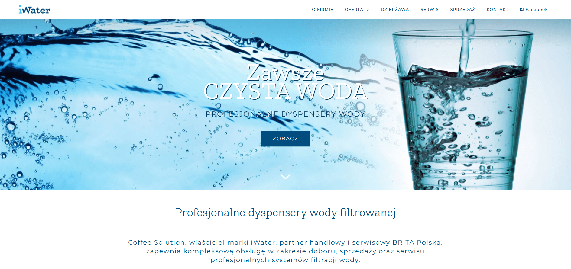 iWater — desktop website view