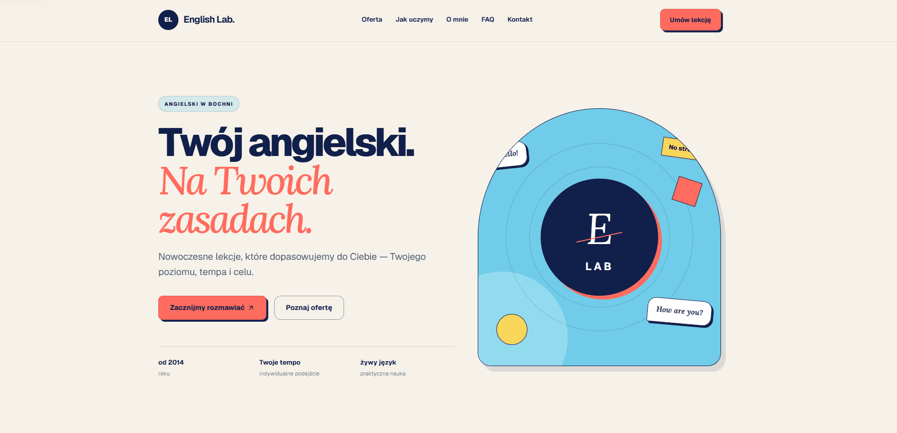 English Lab Bochnia — desktop website view